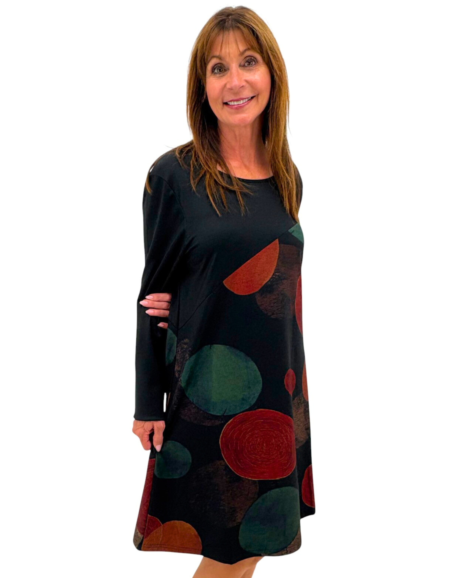 RADZOLI ANN-22558 SLANTED DOT DRESS