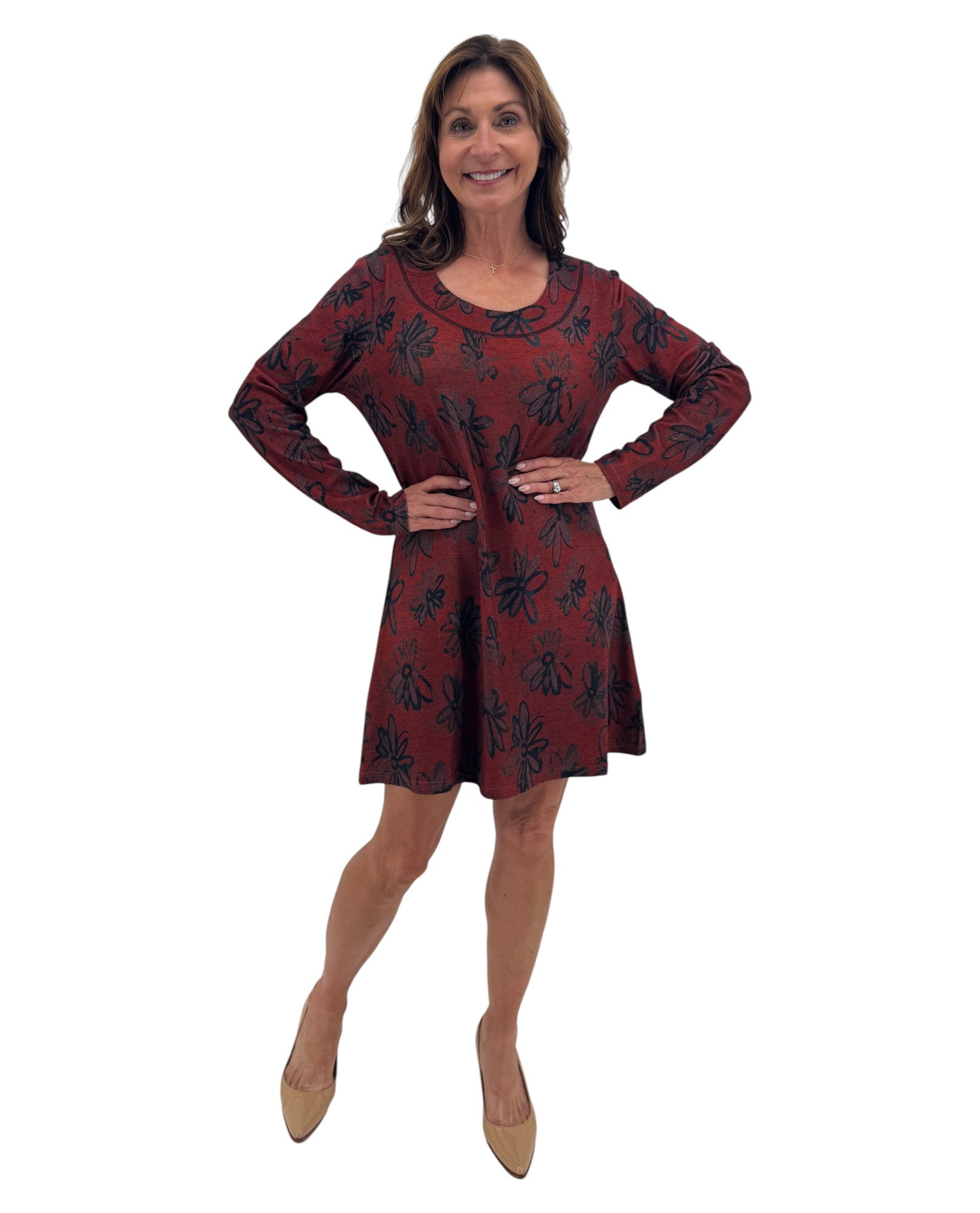 RADZOLI TH22588 SCOOP NCK FLOWER DRESS