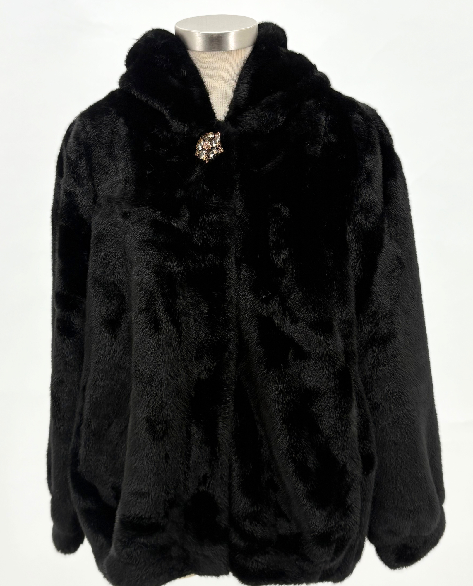 Y980 FAUX FUR HOODED JACKET